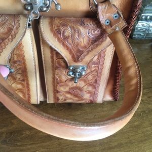 Mexican tooled leather bag Beautiful!